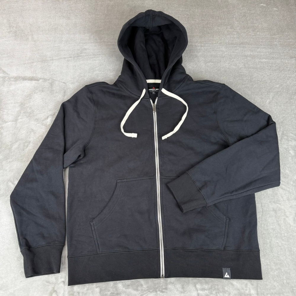 American Giant Midweight Full Zip Hoodie Mens XL Black Fleece $135 USA New NWOT
